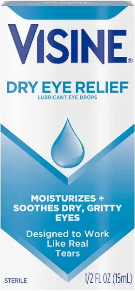 Visine Eye Drops Lubricant Dry Eye Relief