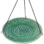 Hanging Bird Bath Hummingbird Ceramic Green NEW