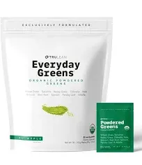 TRULEAN Everyday Greens - Organic Powdered Vegetable Superfood Supplement - Vegan, Spriulina, Wheat Grass, Chlorella - Vegan, Gluten Free, Zero