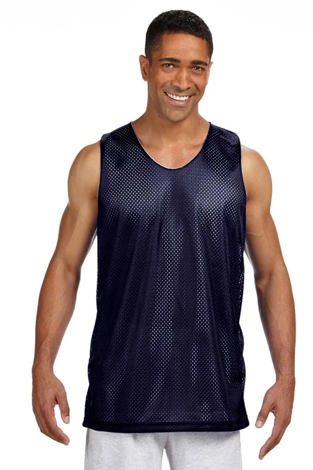 A4 NF1270 Men's Reversible Mesh Tank - Navy/ White - 2XL