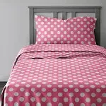 CGK Unlimited Twin Sheet Set Pink Polka Dots NEW