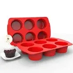 Aokinle Silicone Texas Muffin Pan, European LFGB Cupcake Jumbo Pan 6 Cups, Non-S