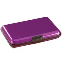 Fox Valley Traders RFID Aluminum Credit Card Holder, Crushproof Design, Aluminum Design - Purple Design, Measures 4 1/4" Long x 3" Wide x 3/4" Deep