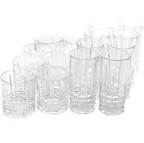 Gibson Home Jewelite 16 Piece Tumbler and Double Old Fashioned Glass Set