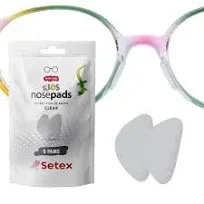 SETEX Gecko Grip 0.6mm Anti Slip Eyeglass Nose Pads for Kids (5 Clear Pair) USA Made, 2000 Innovative Microstructured Fibers per Nose Pad, 0.6mm x 6mm