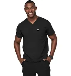 Figs “ Leon 3-pocket” men’s black v-neck scrub top size medium