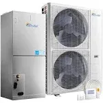 Senville 36,000 BTU Central Air Conditioner Inverter Heat Pump System with 15 KW Auxiliary Heat - 16ft Line Set