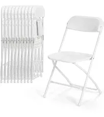 10 PCS Plastic Folding Chair, Portable Commercial Chair, 350 LB Capacity Premium Plastic Folding Chairs, Folding Chair for Wedding Party Outdoor Indoor, Stackable Folding Plastic Chairs Black