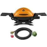 Weber Q1200 Liquid Propane Grill (Orange) Starter Bundle