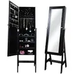 Freestanding Jewelry Storage Cabinet with Full-Length Mirror Organizer with Hook