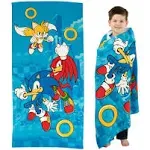 Franco Sonic The Hedgehog Recycled Polyester Beach Towel, 58 in x 28 in, Ready to Run Pattern