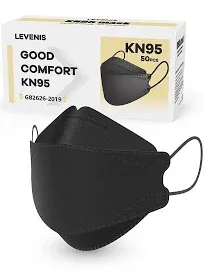 Levenis Kn95 Face Masks 50 Pack, Breathable Comfortable and Disposable Kn95 Mask