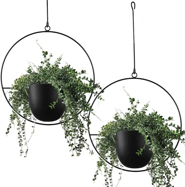 Abetree Hanging Planter for Indoor Outdoor Plants Metal Mid Century Minimalist Wall and Ceiling Hanging Plant Pot Holder for Home Décor