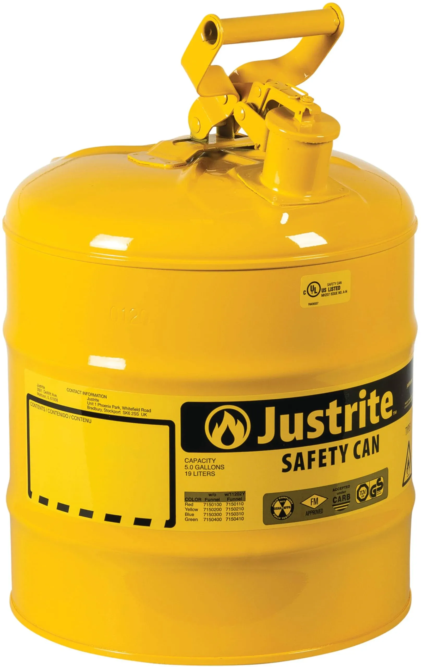 Gas Can - Type I, Yellow, Diesel, 5 Gallon