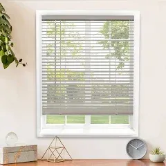 Chicology Cordless 1-Inch Vinyl Mini Blinds, Size: 34 inch x 72 inch, Gray