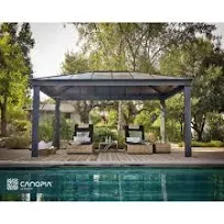 Dallas 12 ft. x 20 ft. Gray/Gray Opaque Outdoor Gazebo with Insulating and Sleek Roof Design