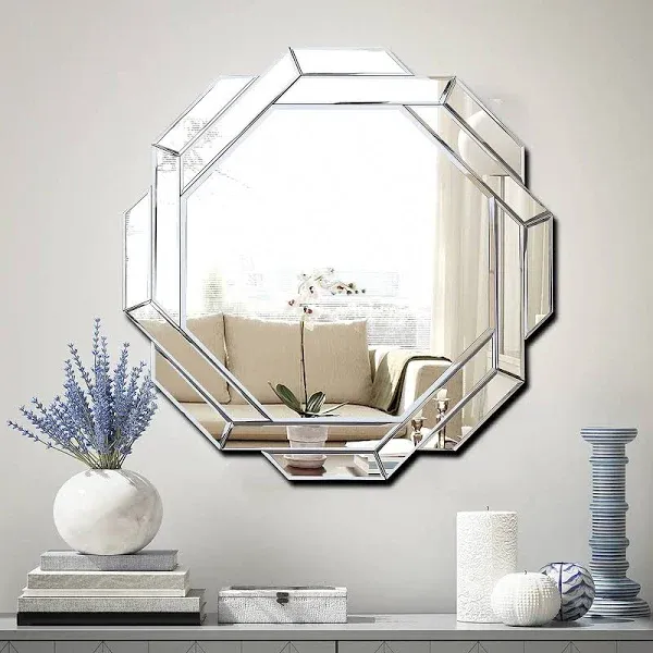 Hlartdecor Helicoid Frameless Beveled Wall Decor Mirror