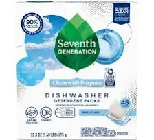 Seventh Generation Dishwasher Detergent Packs Free & Clear