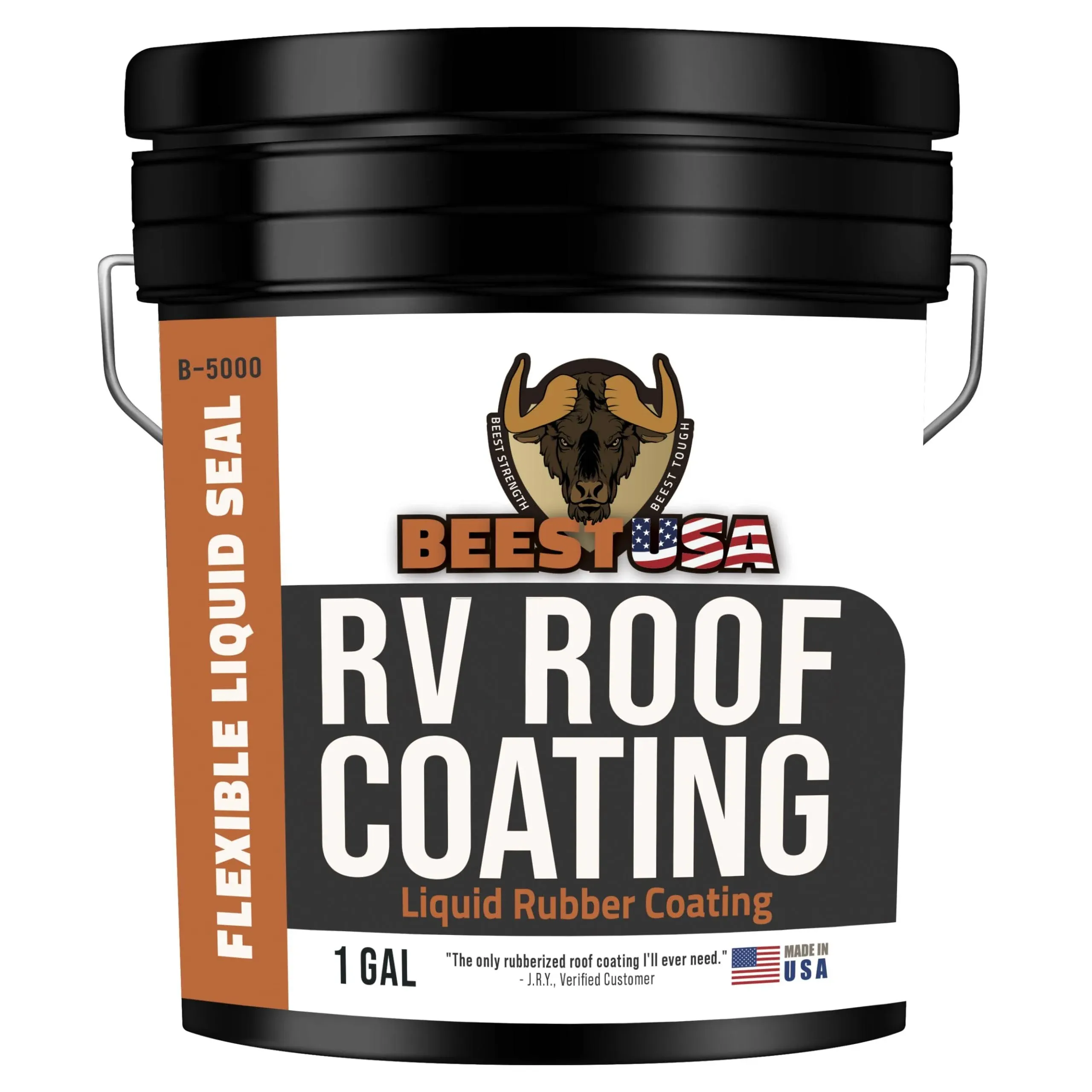 Beest RV Roof Coating, 1 Gallon Temperature Reducing White RV Roof Sealant, Flexible Trailer Camper & Metal Roof Coating & RV Sealant, Liquid Rubber