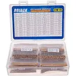 BOJACK 1000 Pcs 25 Values Resistor Kit 1 Ohm-1M Ohm with 5% 1/2W Carbon Film