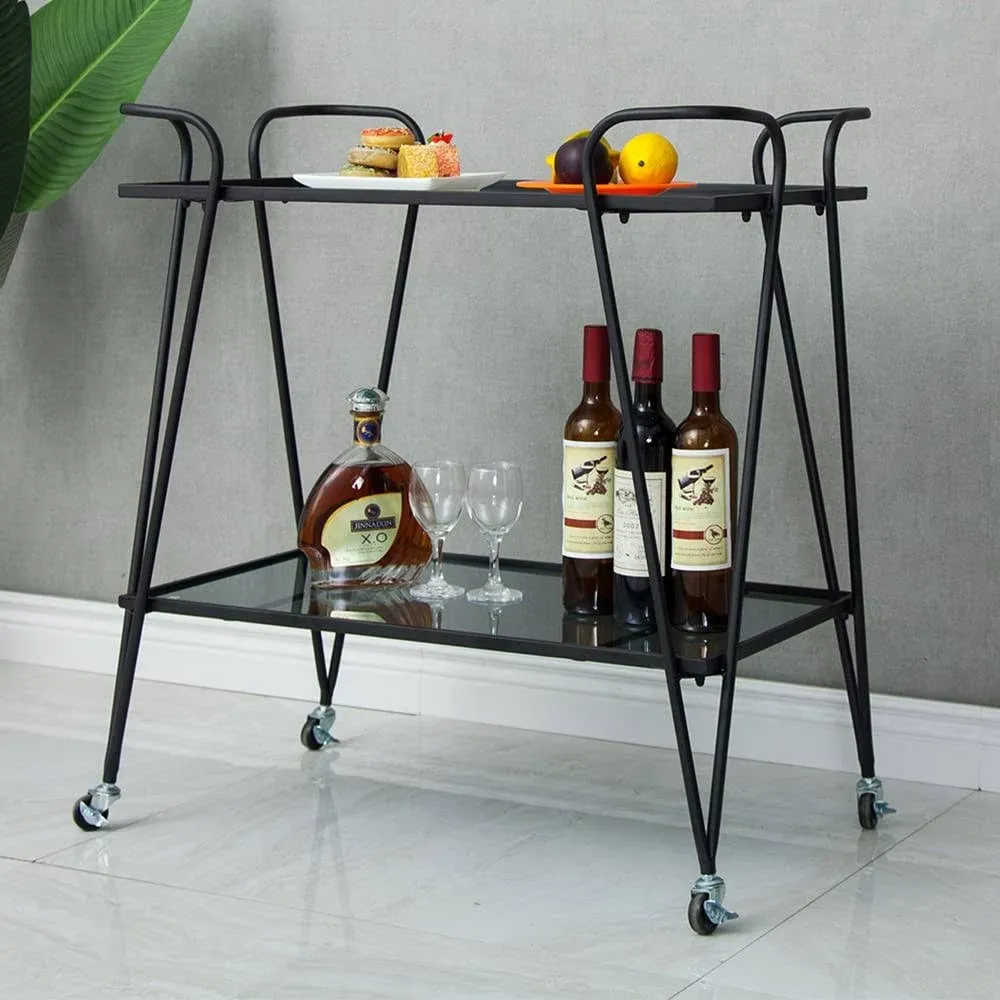 MAIKAILUN 2-Tier Serving Bar Cart