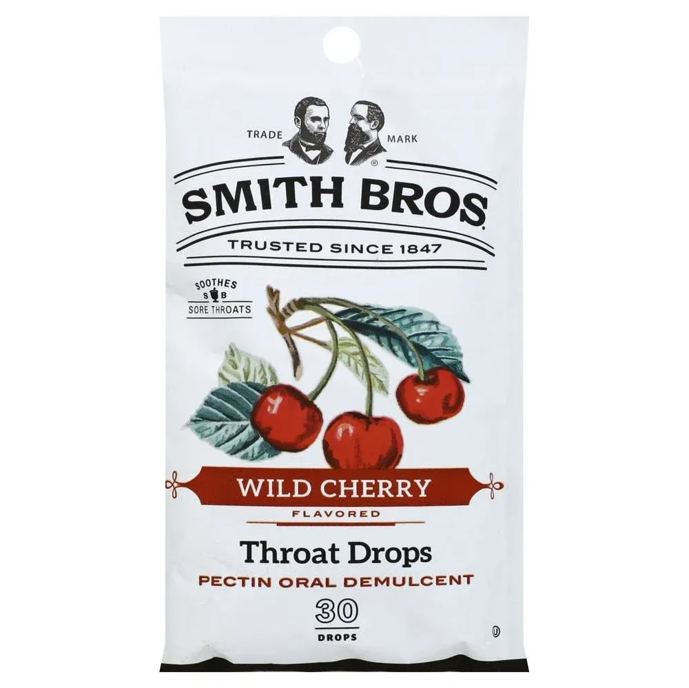 Smith Brothers Throat Drops, Wild Cherry Flavored - 30 Drops