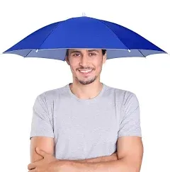 Rain Umbrella Hat for Women and Men 27 inch Elastic Headband Hands Free umbrella