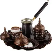 2023 Turkish Greek Arabic Coffee Full Set with Cups Saucers Lids Sugar Bowl Tray