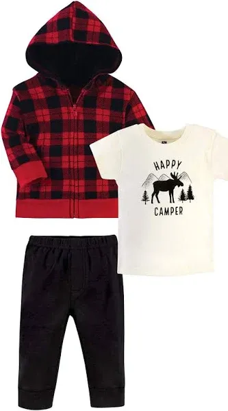 Hudson Baby Cotton Hoodie, Bodysuit or Tee Top and Pant Set