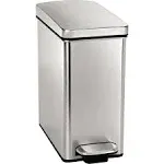 simplehuman 10L Profile Step Trash Can Brushed Stainless Steel