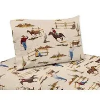 Sweet Jojo Designs Wild West Sheet Set - Horse Print (Twin)