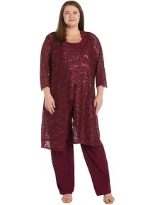 R&M Richards Women's 3 Pc Formal Sequined Pants Set