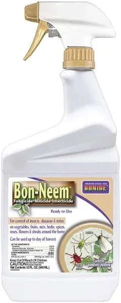 Bonide Bon-Neem II Organic 3 in 1 Ready To Use Insect Spray Liquid 32 oz