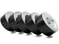 5 Pack Black Duct Tape Roll Crafts, Residue Free Duct Sealing Tape Multi Pack...