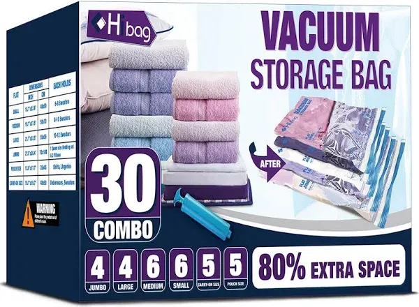 HIBAG Vacuum Storage Bags 30 Pack