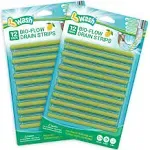 Lemon Scent Bio-Flow Drain Strips - 24 Strips | L-Wash Drain Cleaner & Odor Remover Drain Sticks - Keeps Drains Fresh