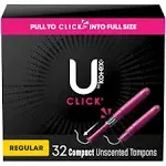 U by KOTEX ClickTampons 32 count Compact Regular