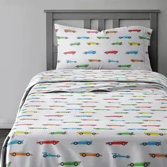 Kids Cars Full 4 Piece Sheet Set - Boys Girls Teens Toddler - Easy Fit Deep P...