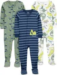 Simple Joys by Carter's Toddlers and Baby Boys' Snug-Fit Footed Cotton Pajamas, Pack of 3