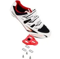 Venzo Bicycle Men's Road Cycling Riding Shoes - 3 Straps - Compatible with Look Delta & for Shimano SPD-SL - Perfect for Road Racing Bikes