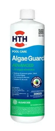 HTH Pool Care Algae Guard Advanced for Swimming Pools, Liquid Pool Chemicals, 28oz, Size: 28 oz