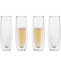 LEMONSODA Stemless Double Wall Champagne Prosecco Glasses