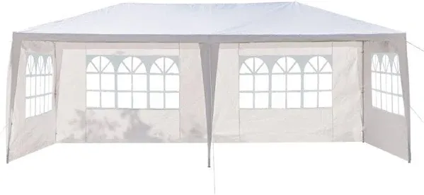 Simply-Me 10&#39; x 20&#39; Outdoor Canopy Waterproof Gazebo Party Wedding Tent,Sunshade Shelter Canopy Gazebo with 4 Removable Sidewalls,White