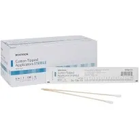 McKesson Swabstick Cotton Tip Wood Shaft 6 Sterile 1 Pack, 1/PK, 100PK/BX 