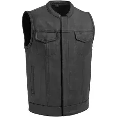 First Mfg Co - Hotshot - Men's Motorcycle Biker Riding Black Leather Vest