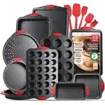 EATEX JT-BKS-10 15-Piece Nonstick Bakeware Set