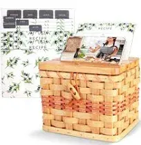 Recipe Box with Cards and Dividers 25 Recipe Cards Index 12 Recipe Dividers C...