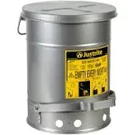 Justrite 09104 Oily Waste Can, 6 gal, Steel, Silver