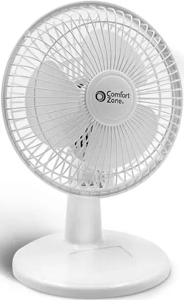 Comfort Zone Table Fan in White