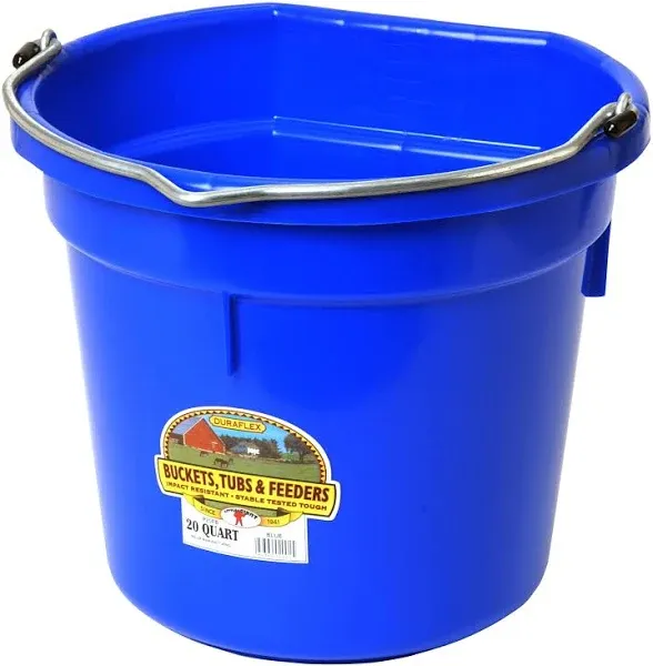 Little Giant P20FBBLUE6 20 Quart Flat Back Plastic Bucket Blue